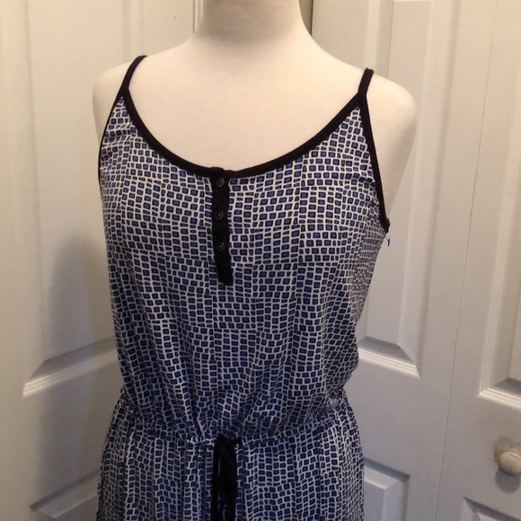 Calvin Klein Jeans co. Cinch waist maxi dress size medium blue white black COMFY - Picture 4 of 11